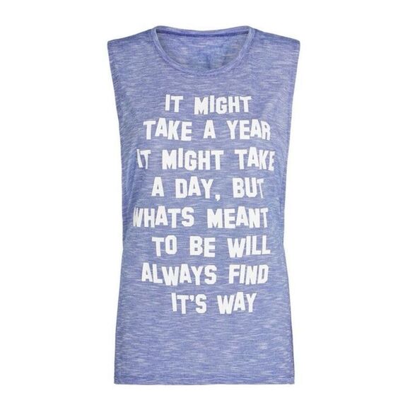 Lorna Jane Meant to Be Muscle Tank in Heathered Blue Size Medium - Picture 1 of 11